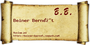 Beiner Bernát névjegykártya